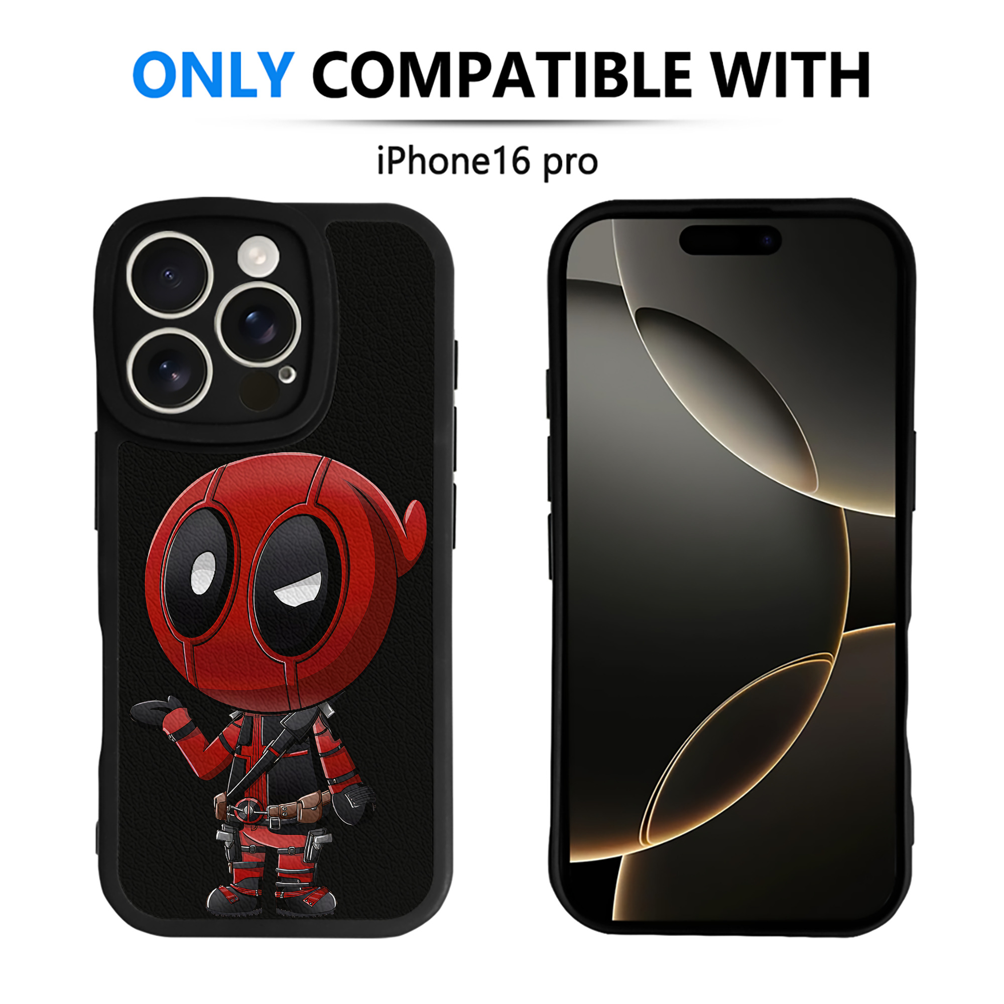 （画像用） Deadpool デッドプール 【iPhone 16シリーズ対応】シリコンスマホケース（レザー調） 材質：シリコン